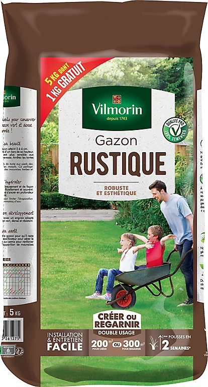 Gazon Rustique Vilmorin 5kg Dont 1kg Offert 2 Gazon Rustique Vilmorin 5kg Dont 1kg Offert